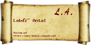 Lebó Antal névjegykártya