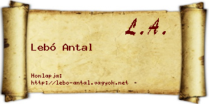 Lebó Antal névjegykártya
